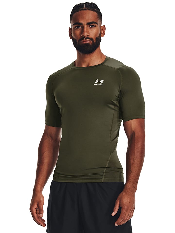 Under Armour Koszulka sportowa "HG Armour Comp" w kolorze khaki rozmiar: XL