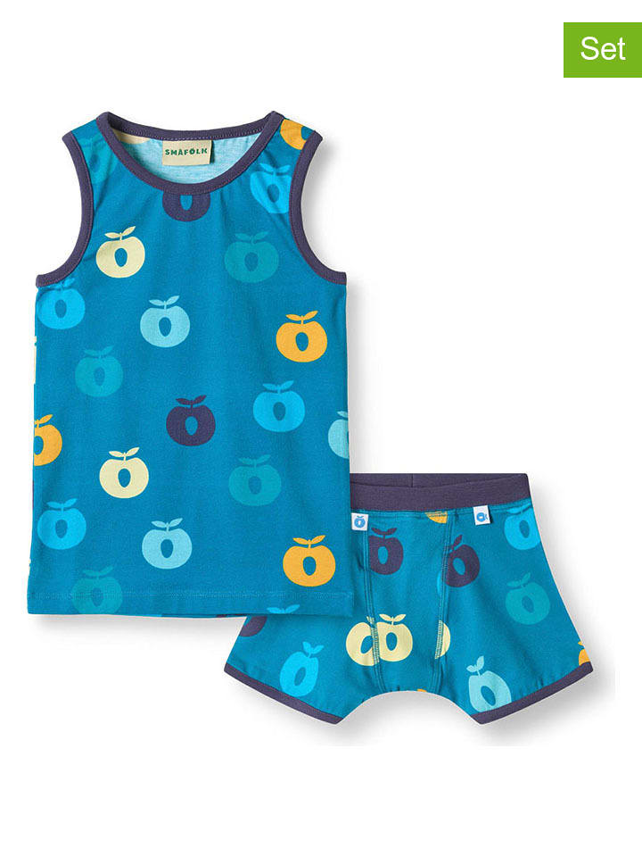 Småfolk 2-częściowy zestaw bielizny w kolorze niebieskim rozmiar: 110/116