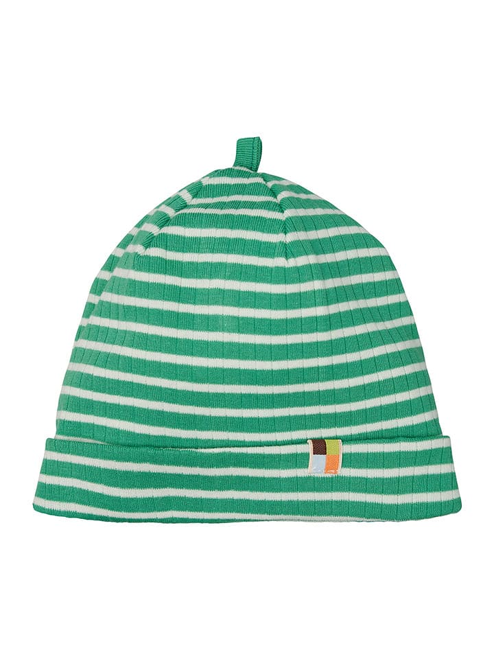 loud + proud Czapka beanie w kolorze zielono-białym rozmiar: 74/80