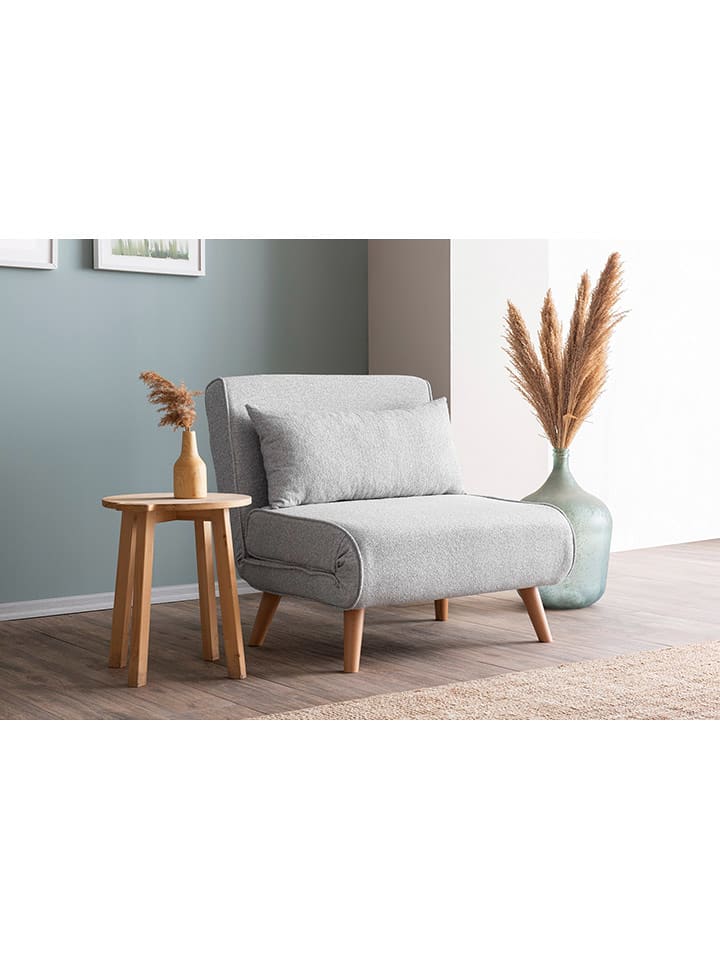 Evila Fotel w kolorze jasnoszarym z funkcją leżanki - 80 x 50 cm rozmiar: onesize