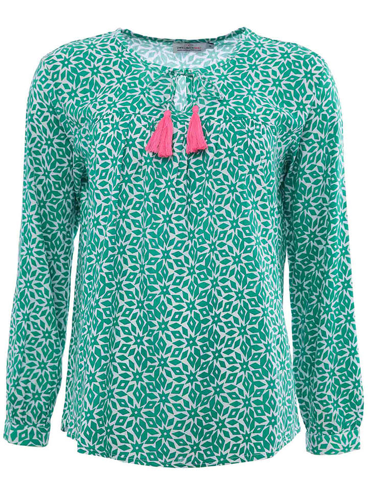 Zwillingsherz Bluzka "Irma" w kolorze zielonym rozmiar: L/XL