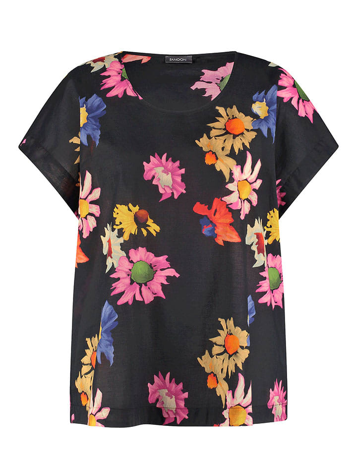 SAMOON Koszulka w kolorze czarnym ze wzorem rozmiar: 52