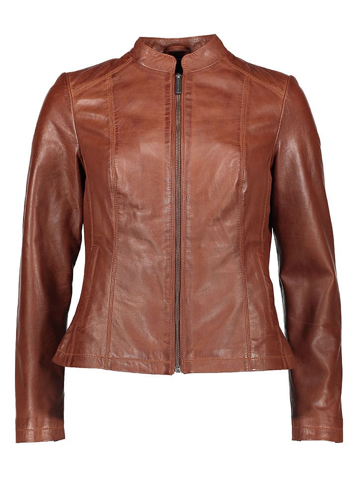 Bugatti Skórzana kurtka w kolorze jasnobrązowym rozmiar: 36