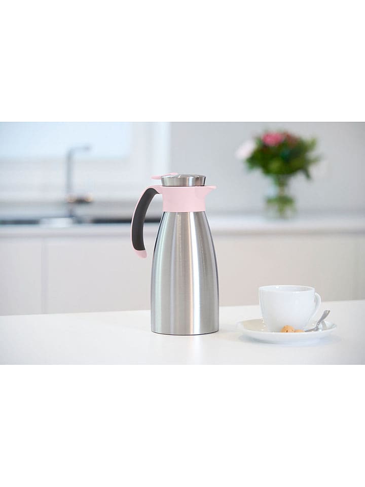 Emsa Dzbanek termiczny "Soft Grip" w kolorze srebrno-jasnoróżowym - 1 l rozmiar: onesize