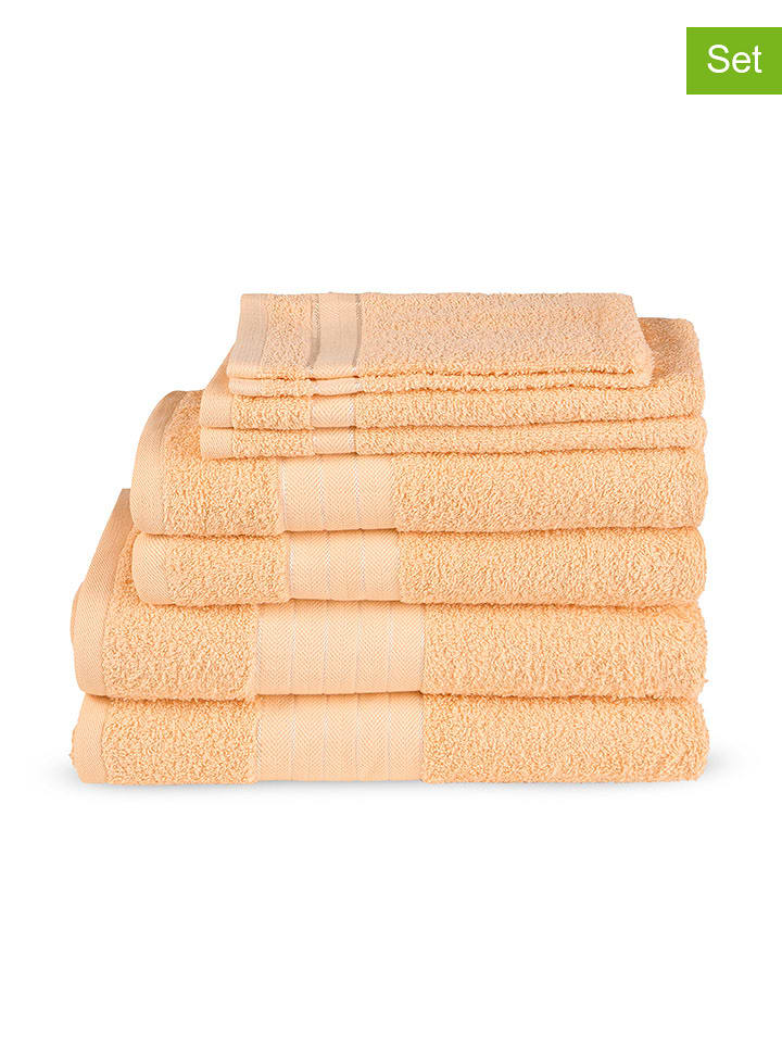 Good Morning 8-częściowy zestaw ręczników w kolorze pomarańczowym rozmiar: 16x22 cm