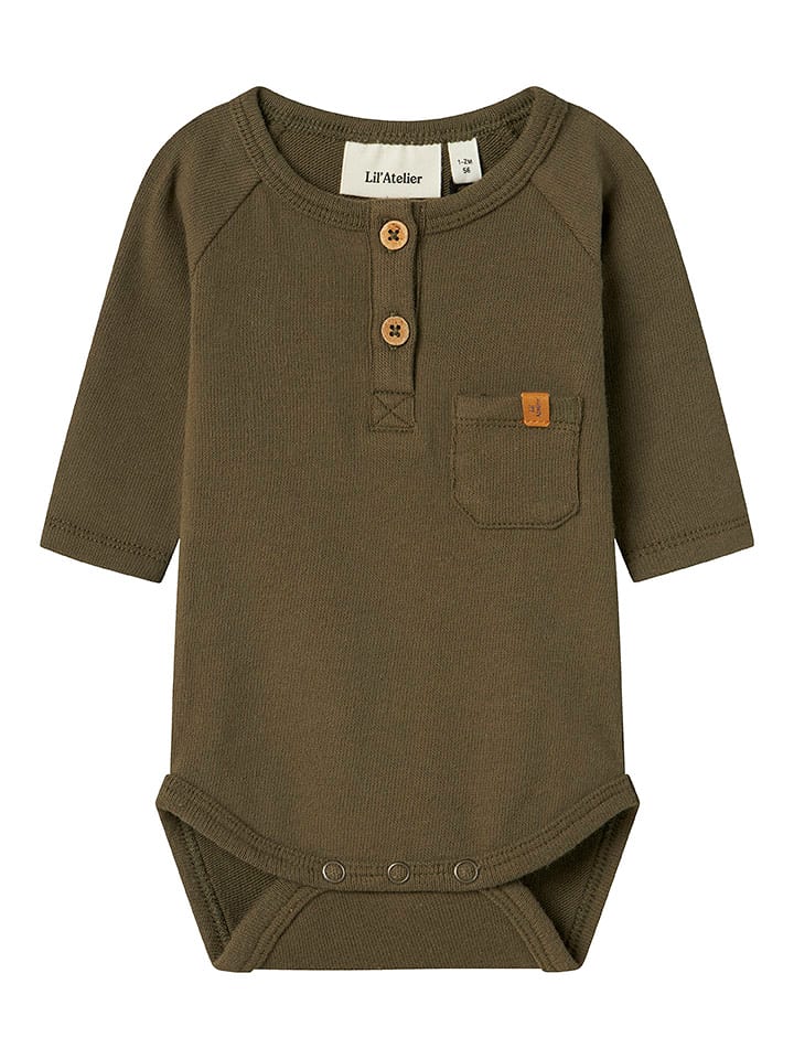 Lil Atelier Body "Luno" w kolorze khaki rozmiar: 68