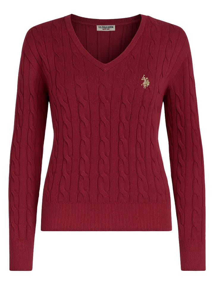 U.S. Polo Assn. Sweter w kolorze bordowym rozmiar: L