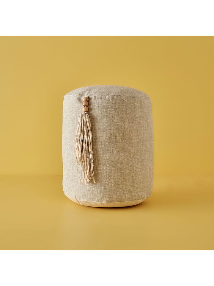 BELLA MAISON Puf "Valer" w kolorze beżowym - wys. 35 x Ø 37 cm rozmiar: onesize