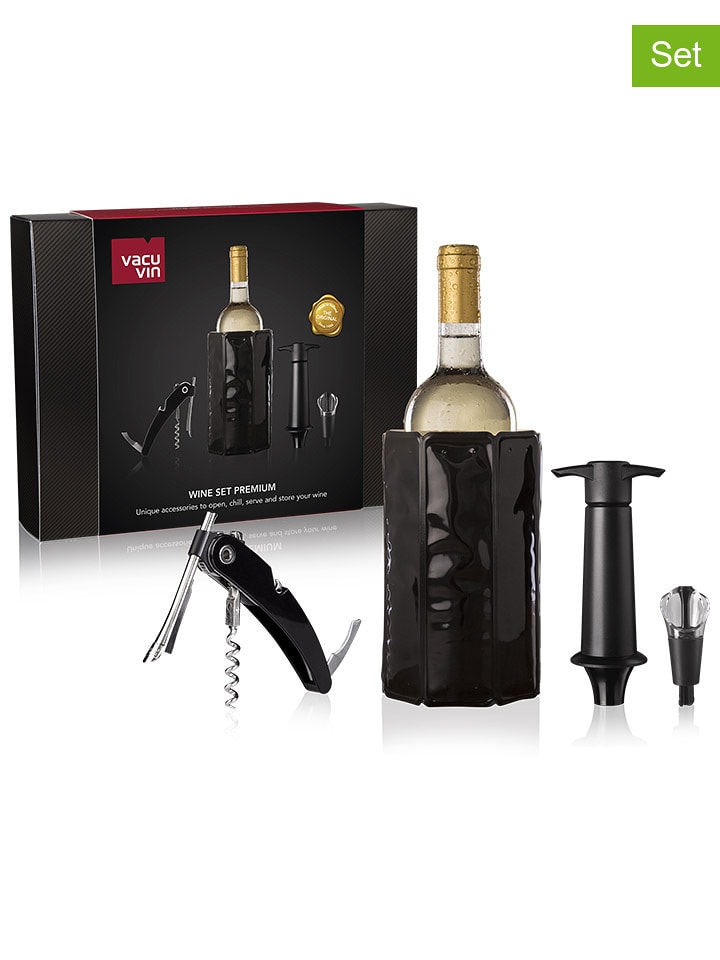 Vacu Vin 4-częściowy zestaw "Premium" w kolorze czarnym rozmiar: onesize