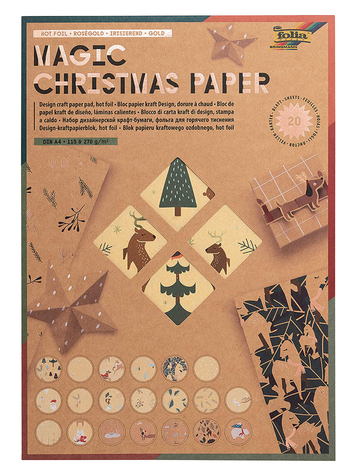 folia PAPER Kolorowy papier (20 szt.) w kolorze złotym - DIN A4 rozmiar: onesize
