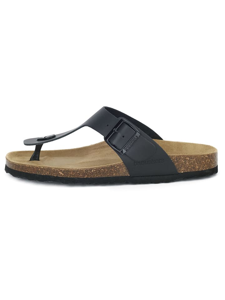 BABUNKERS Family Skórzane japonki w kolorze czarnym rozmiar: 46