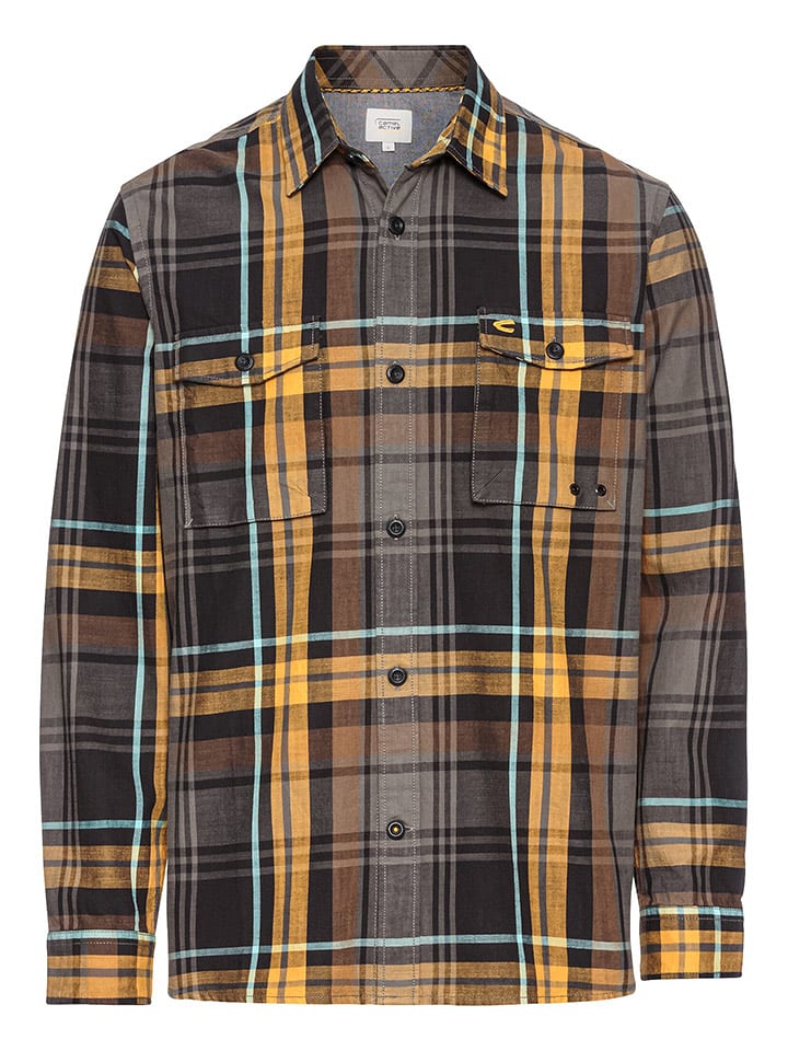 Camel Active Koszula w kolorze czarno-pomarańczowym rozmiar: 3XL