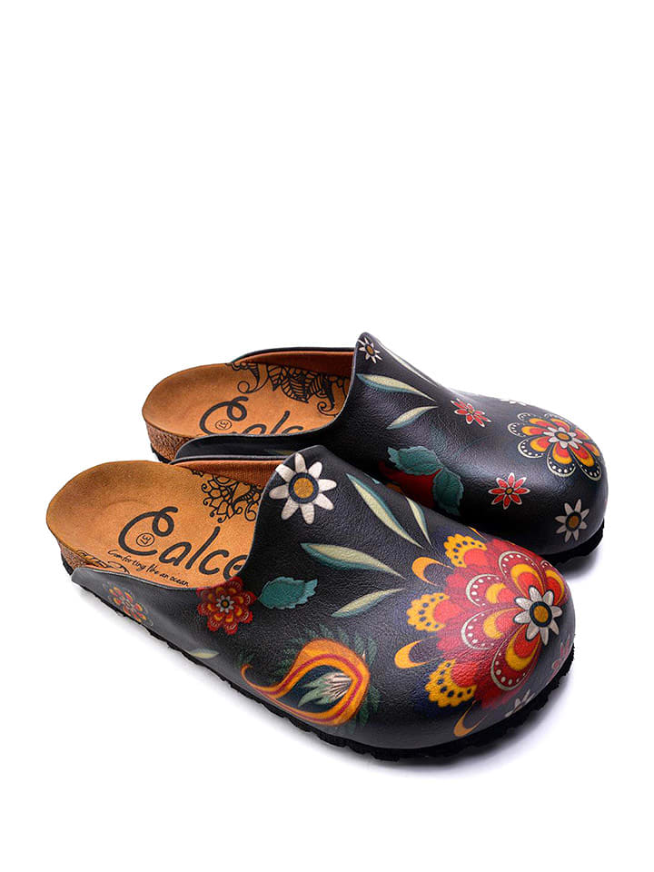 Calceo Chodaki w kolorze czarnym ze wzorem rozmiar: 39