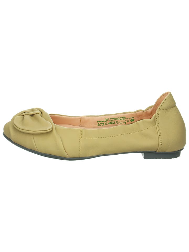 Think! Skórzane baleriny "Balla" w kolorze żółtym rozmiar: 41