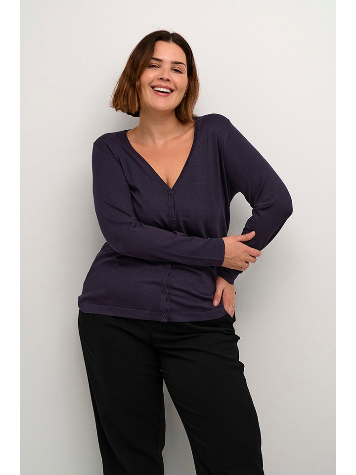 Kaffe Kardigan w kolorze ciemnofioletowym rozmiar: XL