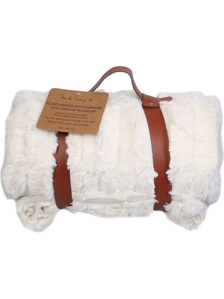 THE HOME DECO FACTORY Pled w kolorze białym - 150 x 120 cm rozmiar: onesize