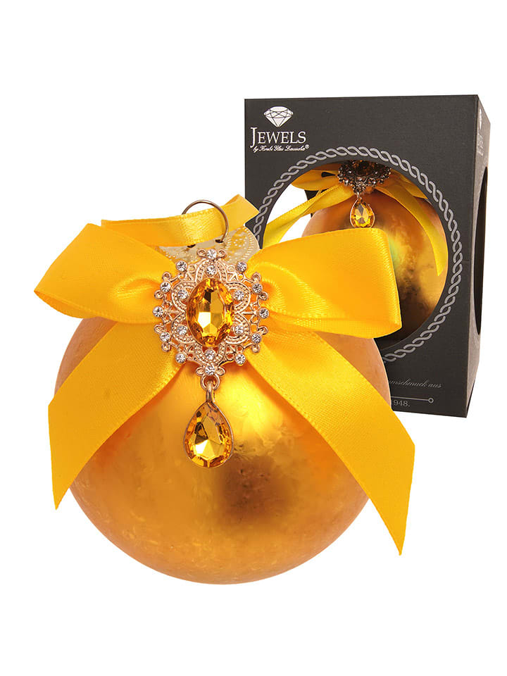 Krebs Glas Lauscha Bombka w kolorze złotym - Ø 8 cm rozmiar: onesize