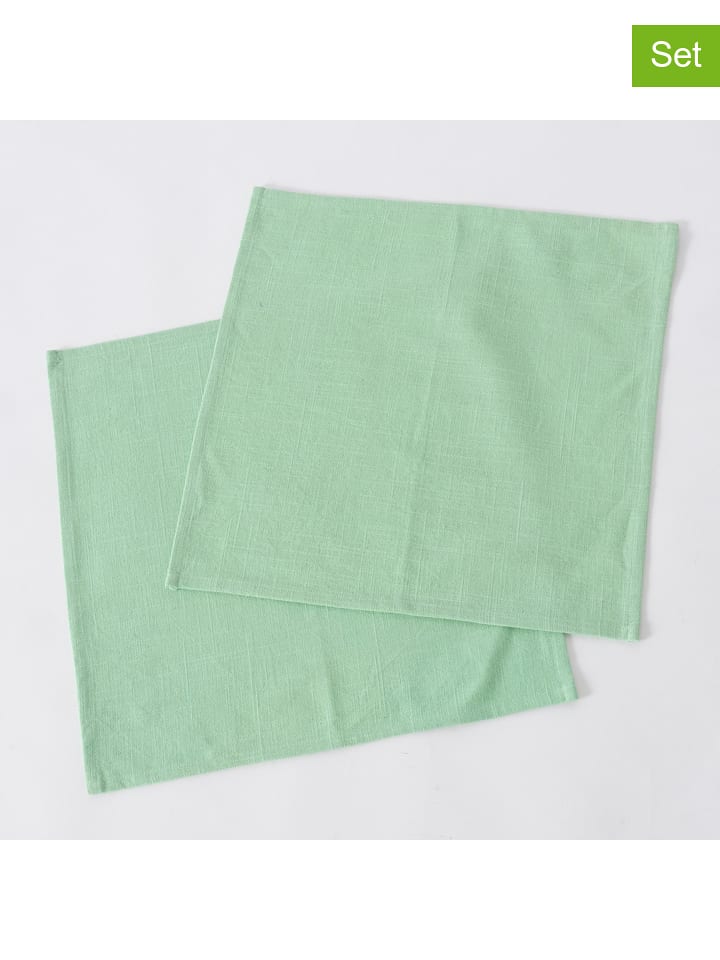 Boltze Serwetki (2 szt.) "Lenea" w kolorze zielonym - 40 x 40 cm rozmiar: onesize