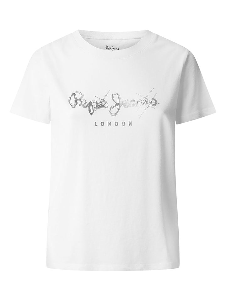 Pepe Jeans Koszulka "Leticia" w kolorze białym rozmiar: XL