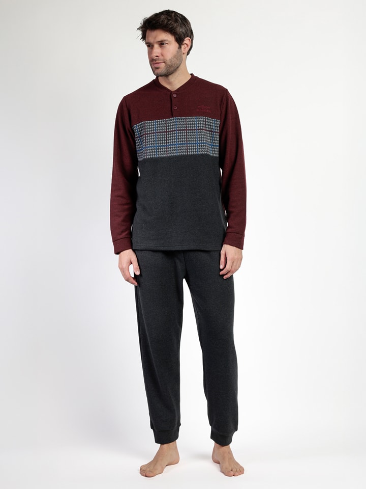 admas Piżama "Magnific" w kolorze bordowo-czarnym rozmiar: M