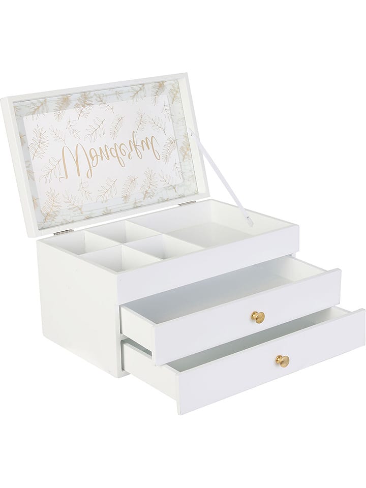 THE HOME DECO FACTORY Pudełko w kolorze białym na biżuterię - 24 x 15 x 13 cm rozmiar: onesize