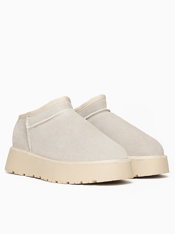 Gooce Skórzane botki zimowe "Jackie" w kolorze kremowym rozmiar: 40