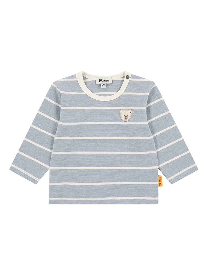 Steiff Koszulka w kolorze błękitno-kremowym rozmiar: 86