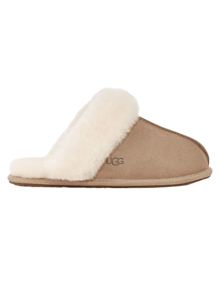 UGG Skórzane kapcie "Scuffette II" w kolorze jasnobrązowym rozmiar: 36