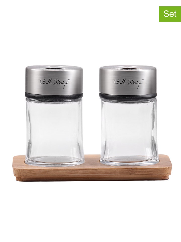 Vialli Design 3-częściowy zestaw do soli i pieprzu rozmiar: onesize