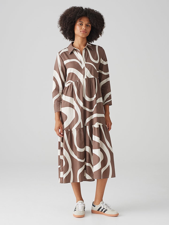 OPUS Sukienka w kolorze jasnobrązowym rozmiar: 36