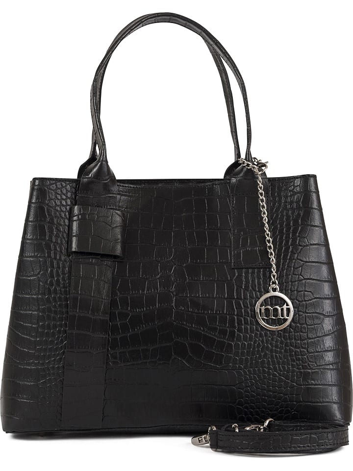 Mia Tomazzi Skórzana torebka "Monviso" w kolorze czarnym - 33 x 25 x 14 cm rozmiar: onesize