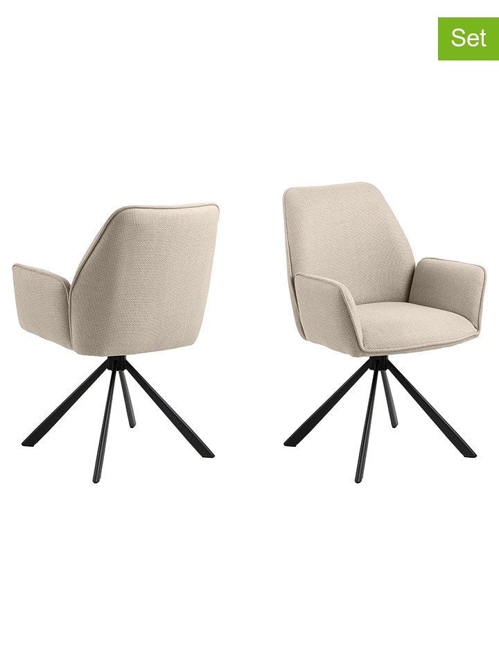 Actona Krzesła (2 szt.) "Glenda" w kolorze beżowym do jadalni - 61 x 88,5 x 63 cm rozmiar: onesize