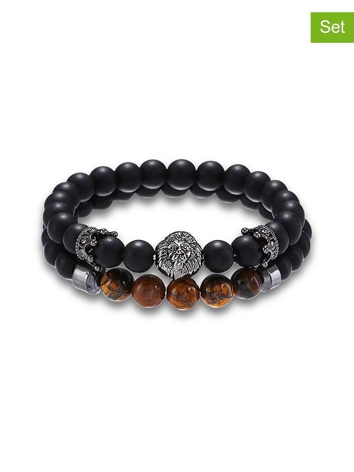 Uomo Bransoletki (2 szt.) z kamieniami szlachetnymi rozmiar: onesize