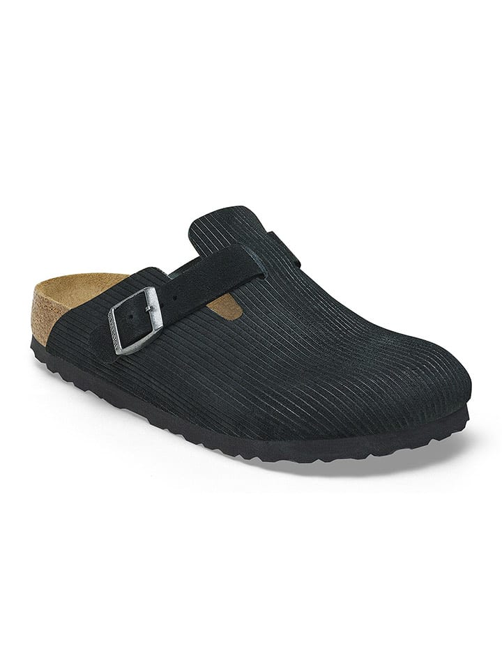 Birkenstock Skórzane chodaki "Boston" w kolorze czarnym rozmiar: 37