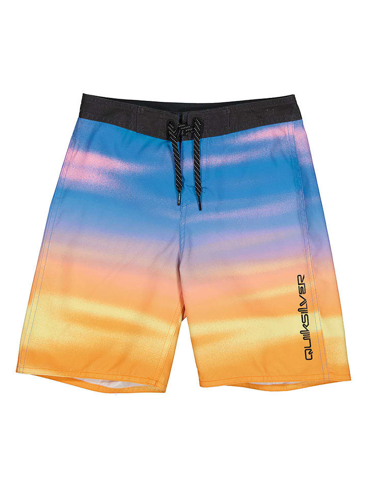 Quiksilver Szorty kąpielowe w kolorze pomarańczowo-niebieskim ze wzorem rozmiar: 170