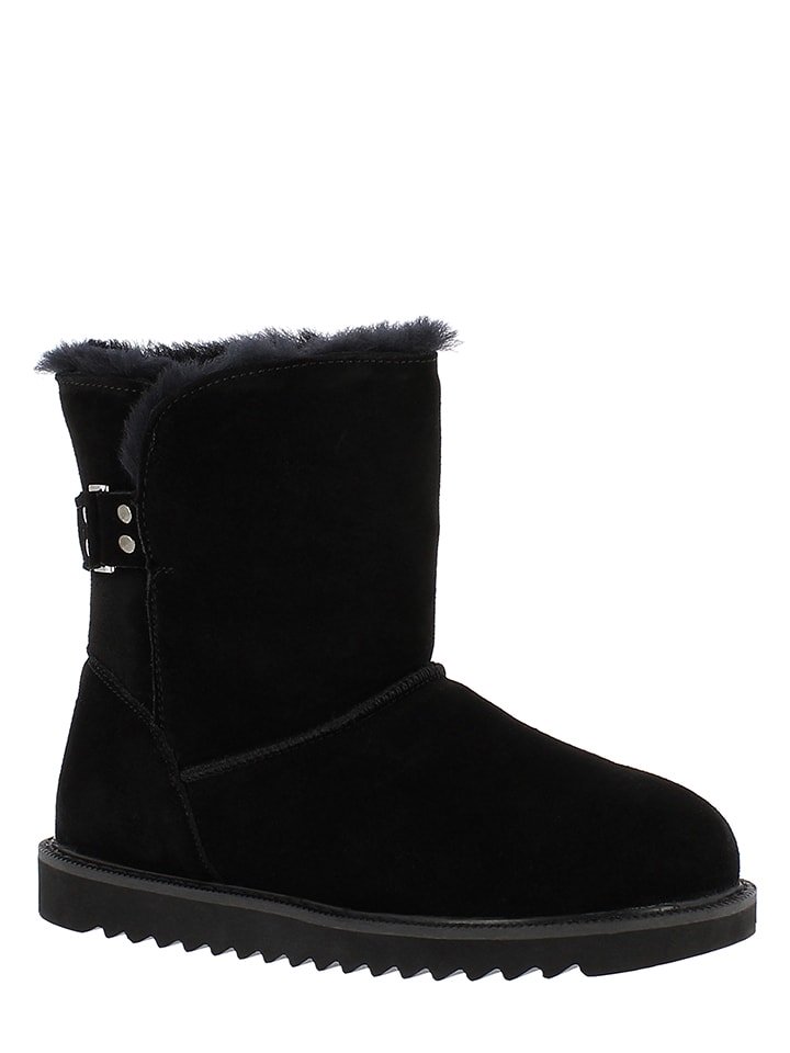 Gooce Skórzane botki zimowe "Colorado" w kolorze czarnym rozmiar: 39