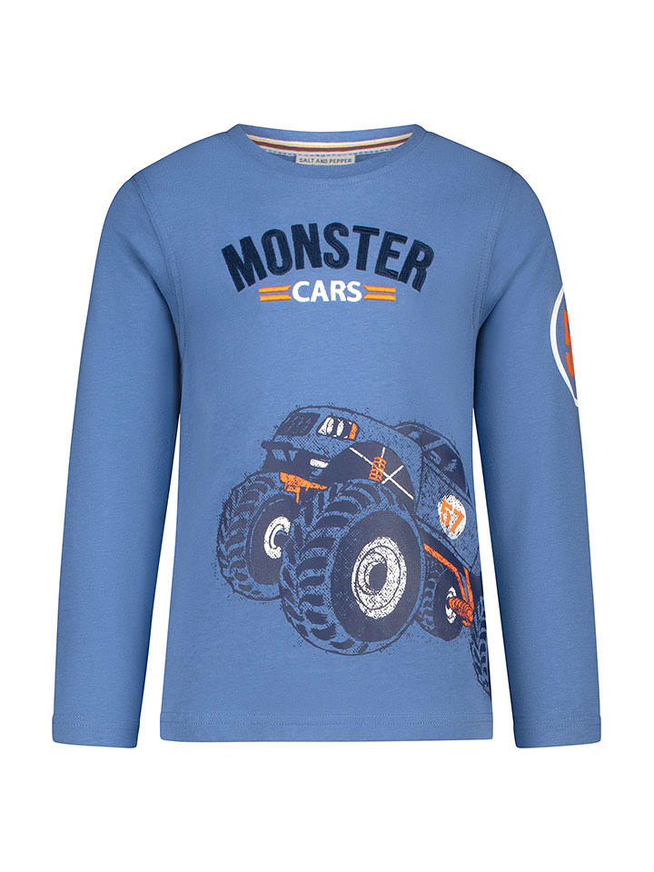 Salt and Pepper Koszulka "Monster cars" w kolorze niebieskim rozmiar: 104/110