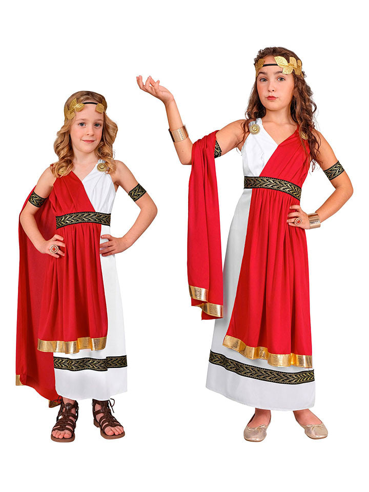 Carnival Party 4-częściowy kostium "Roman Empress" w kolorze złoto-biało-czerwonym rozmiar: 140