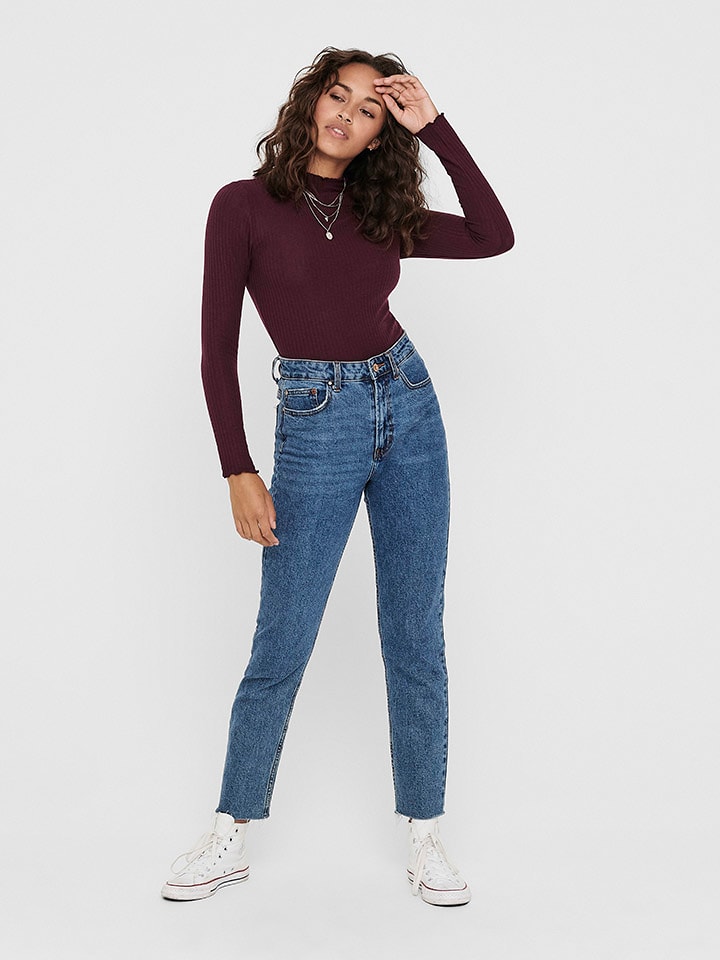 ONLY Koszulka w kolorze bordowym rozmiar: L