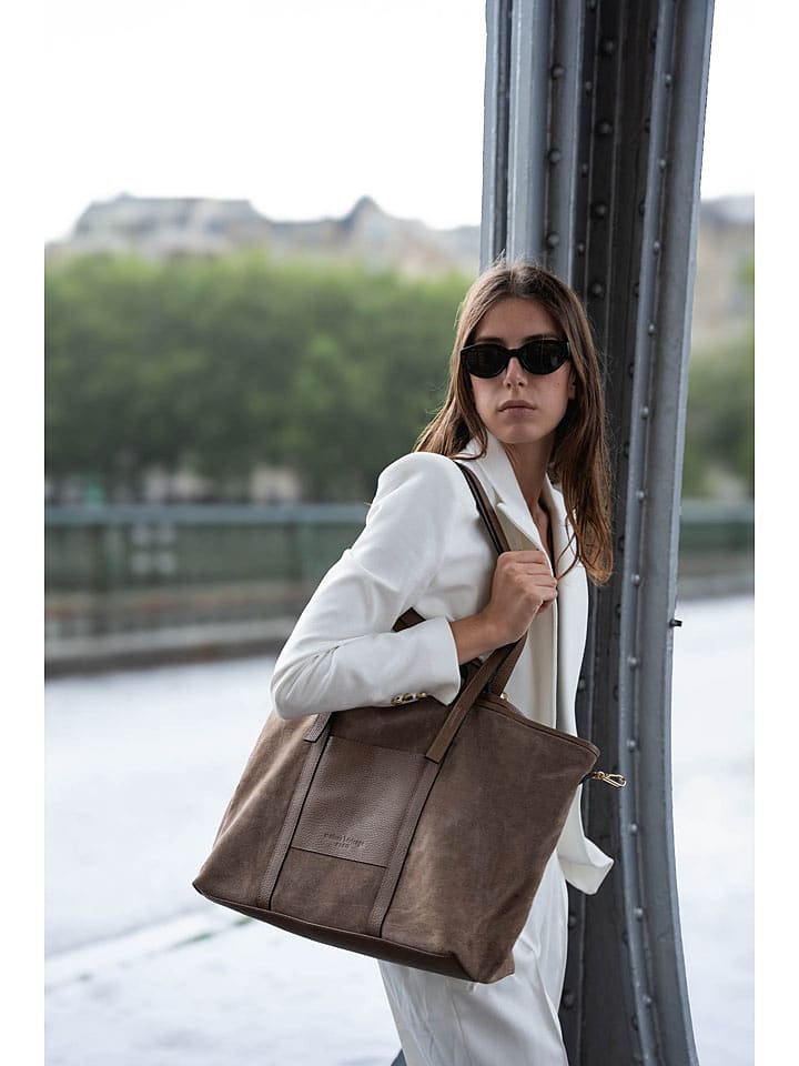 maison héritage PARIS Skórzany shopper bag "Malta" w kolorze jasnobrązowym - 52 x 31 cm rozmiar: onesize