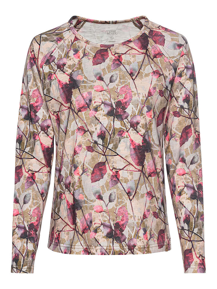 Camel Active Koszulka w kolorze beżowo-jasnoróżowym rozmiar: L