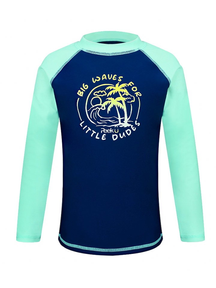 Peek U Koszulka kąpielowa "Poseidon" w kolorze granatowo-turkusowym rozmiar: 98