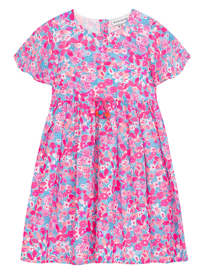 Danamade Sukienka "Djelena" w kolorze miętowo-różowym rozmiar: 140