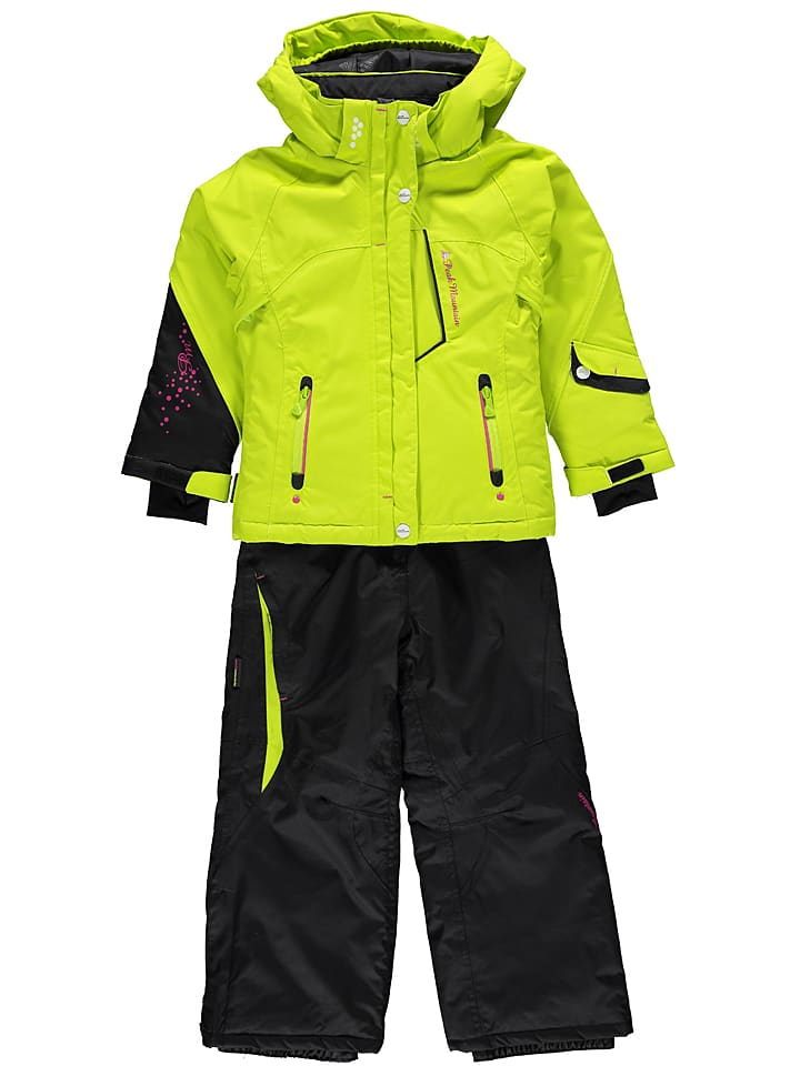 Peak Mountain 2-częściowy zestaw narciarski w kolorze jaskrawozielono-czarnym rozmiar: 140
