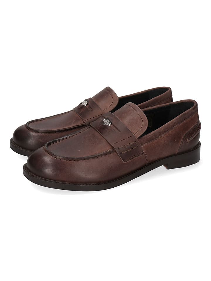 MELVIN & HAMILTON Skórzane mokasyny "Valeska 1" w kolorze brązowym rozmiar: 40