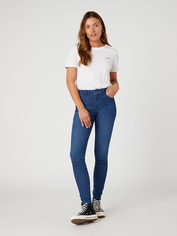 Wrangler Dżinsy "Good life" - Skinny fit - w kolorze granatowym rozmiar: W27/L30