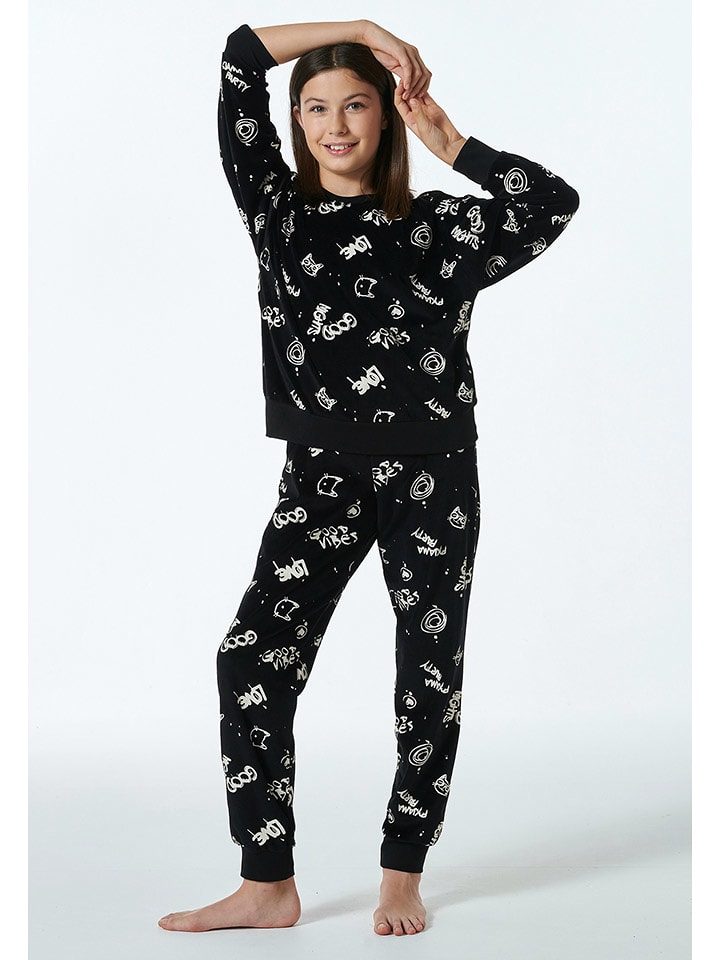 Schiesser Piżama w kolorze czarnym rozmiar: 164