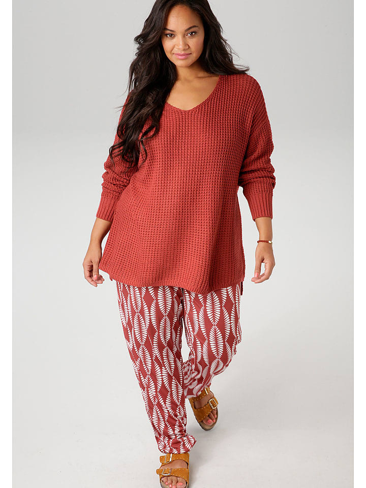 Aniston Spodnie w kolorze czerwono-białym rozmiar: 48