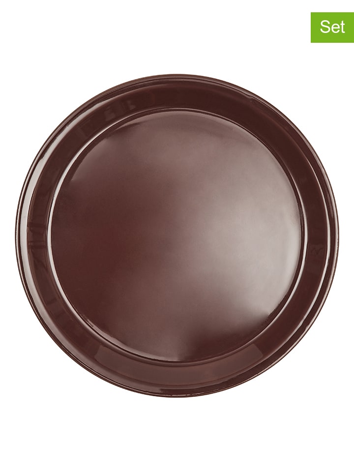 OYOY Talerzyki deserowe (2 szt.) "Yuka" w kolorze brązowym - Ø 22 cm rozmiar: onesize