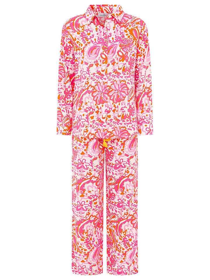 Zwillingsherz 2-częściowy zestaw w kolorze biało-różowo-pomarańczowym rozmiar: S/M